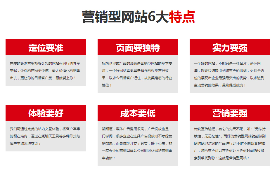 營(yíng)銷(xiāo)型網(wǎng)站的特點(diǎn)